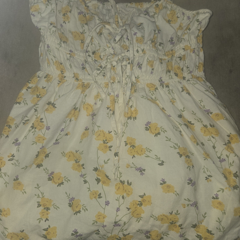 Women’s Mini Dress with Yellow Floral Print